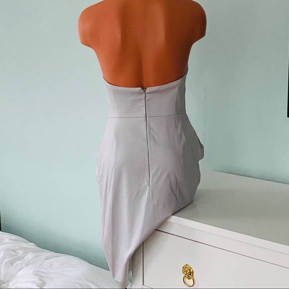 Jason Matlo Strapless Blue Grey Cocktail Dress S - Picture 2 of 4